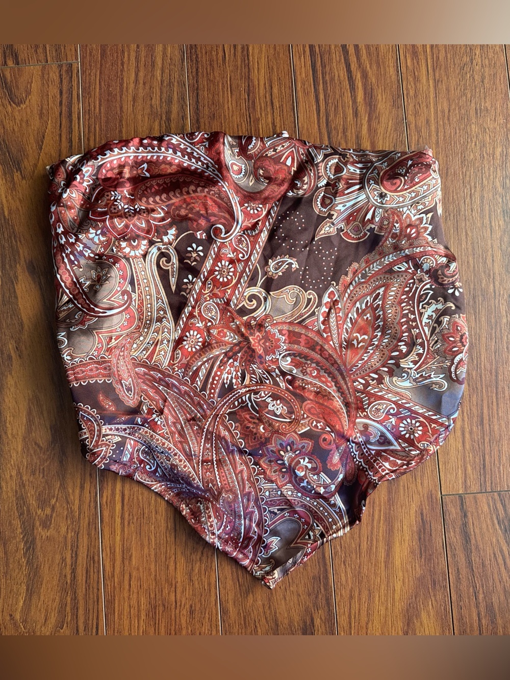 Windsor Red & Brown Paisley Tube Top